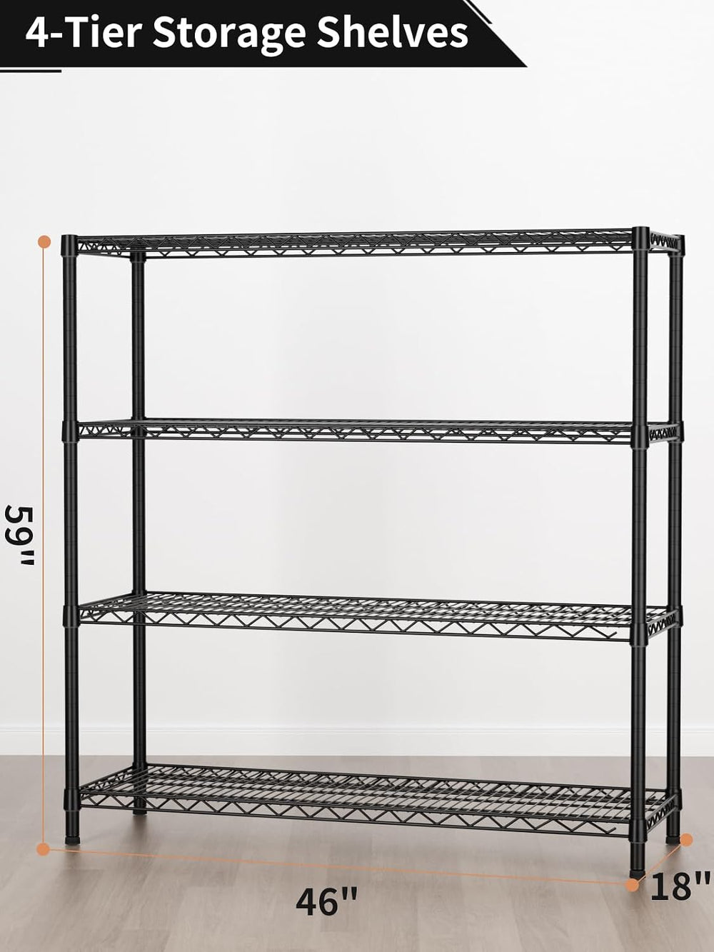 Golpart 4Tier Adjustable Storage Shelves Metal Wire Shelving Standing Shelf