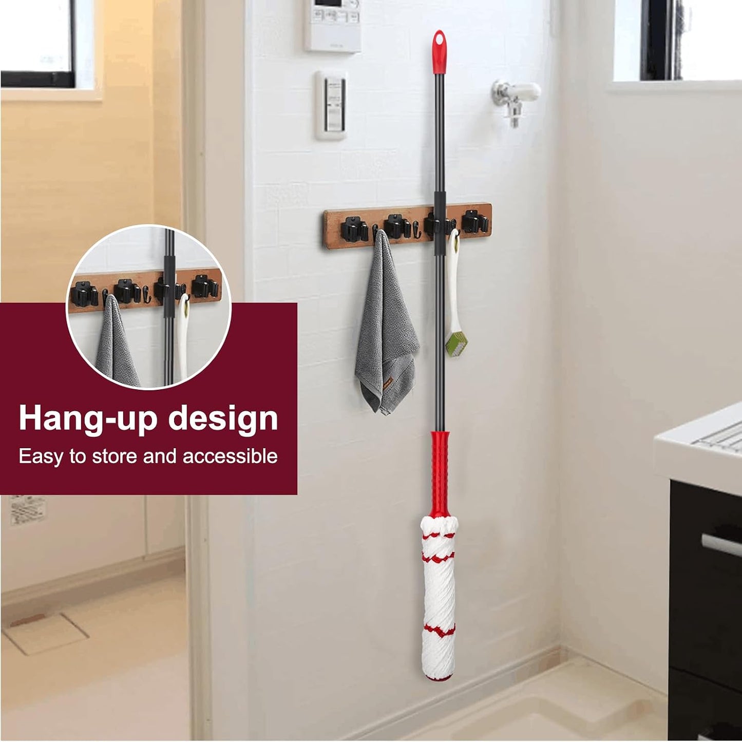 KeFanta Self Wringing Twist Mop, Easy Wringing Mop with 57 " Long Handle | 57 " Long Handle, Easy Wringing, Microfiber Floor mop for Kitchen Hardwood Bathroom Garages Warehouses Tile Home Office