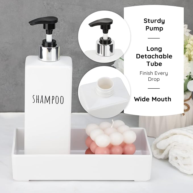 Segbeauty Square Soap Dispenser Refillable, 500ml Empty Reusable Modern - Image 3