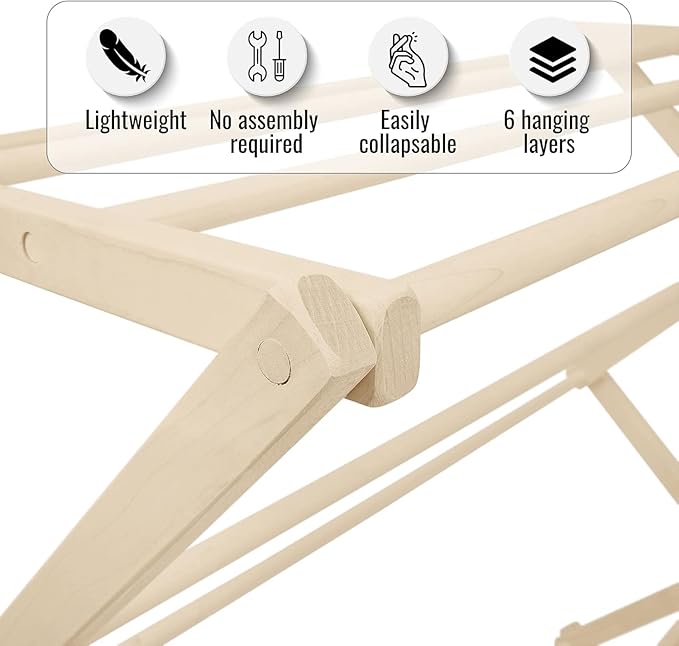Pennsylvania Woodworks Premium American Maple Clothes Drying Rack - Image 9
