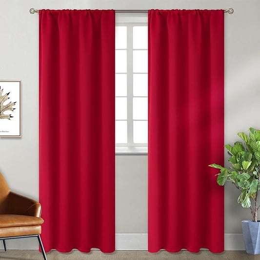 BGment Red Blackout Curtains 84 Inch Length by BGment