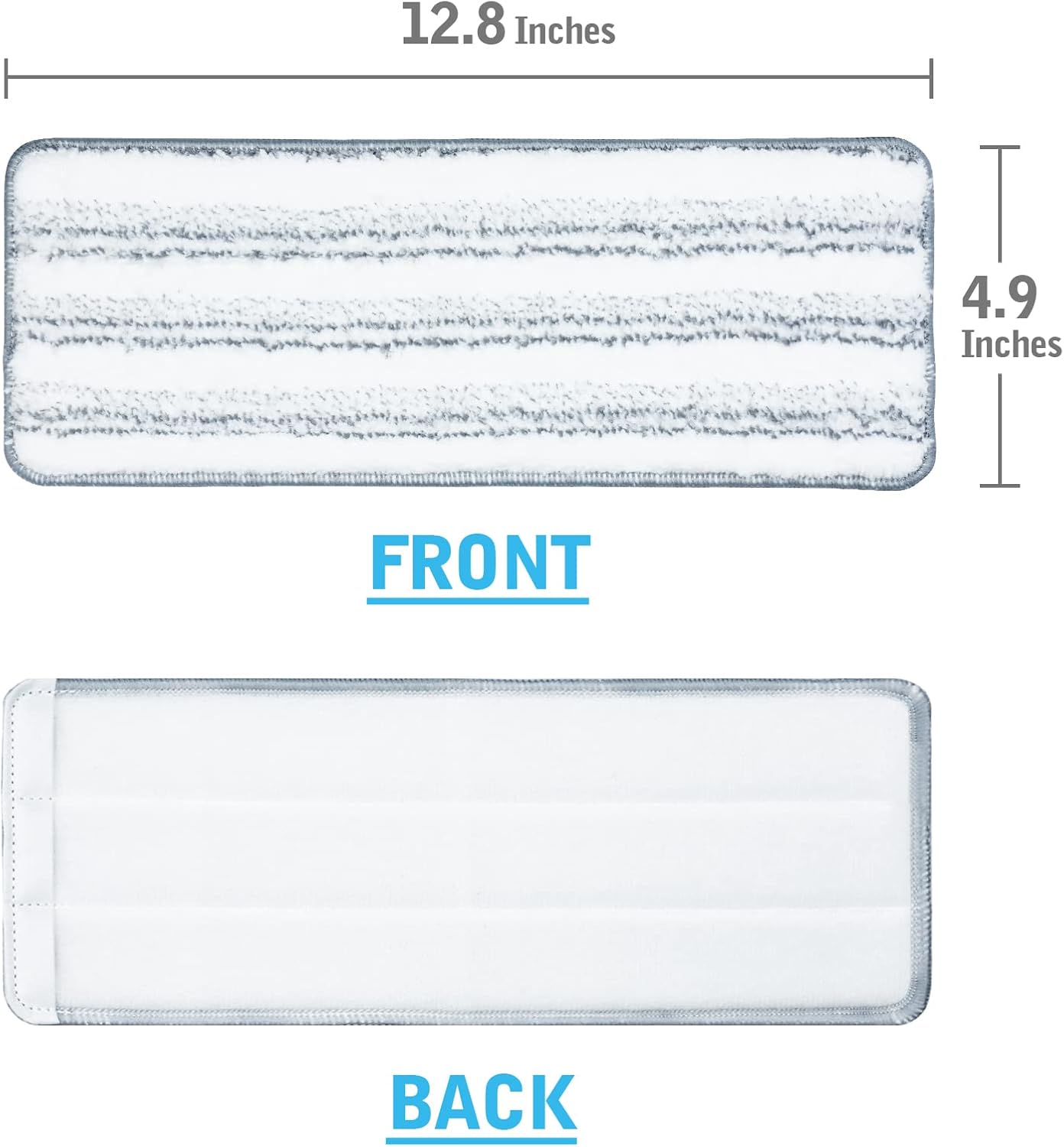 Flat Mop Pads, Mop Replacement Pads, Stronger Absorbent Microfiber Mop Pads, Machine Washable Pads, Refill 3 Packs