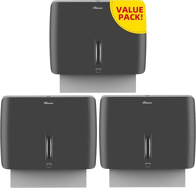 Trifold Paper Towel Dispenser Black Pearl Premium Grade 10⅞” Length X 8¼” High by PLUSSEN