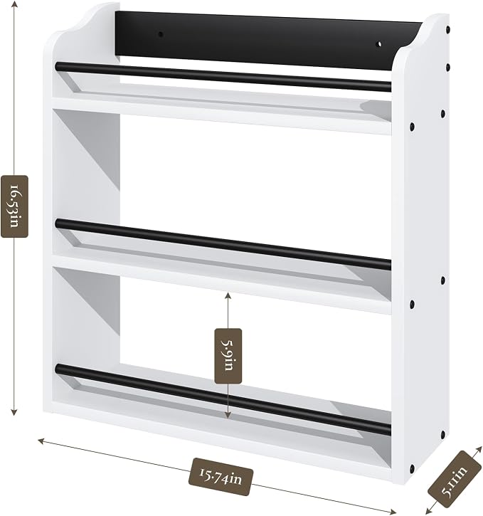 3 Tier Wooden Spice Rack, Seasoning Jars Rack Shelf Spice Organizer - Image 5