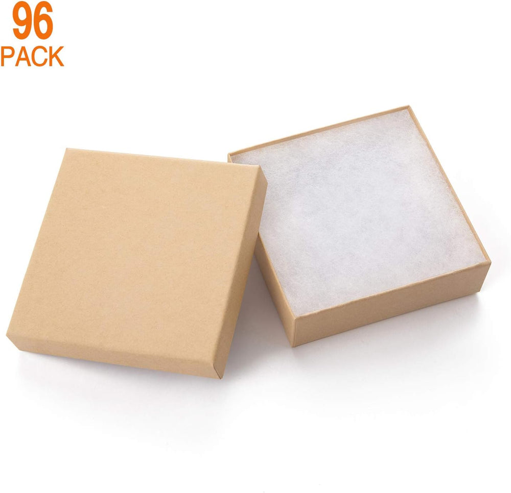 GEFTOL Jewelry Gift Boxes 96 Pack 3.5x3.5x1 Inch Cardboard Jewelry Boxes,Smal...