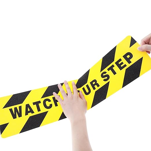 Boao 24 Pieces Watch Your Step Stickers Sign 6 x 24 Inch Caution Watch Your - Image 4