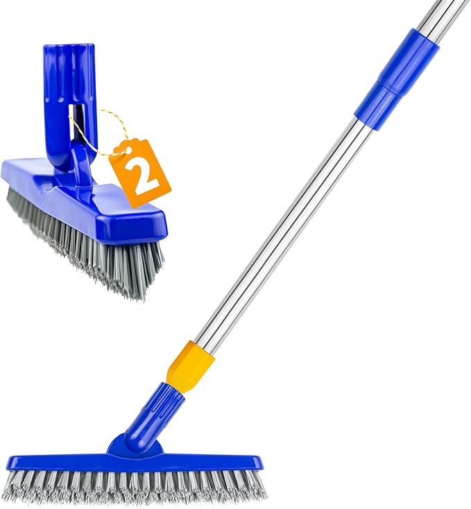 ITTAHO 2 Pack Grout Brush with Long Handle, 56.5'' Swivel Grout Cleaning Brush by ITTAHO