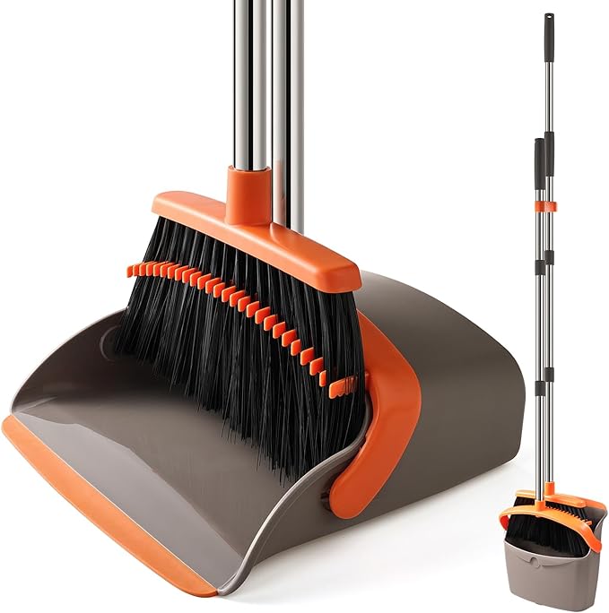Broom and Dustpan Set, Upgraded Large Broom by Meijubolstrivetomakeyourlifeeasier
