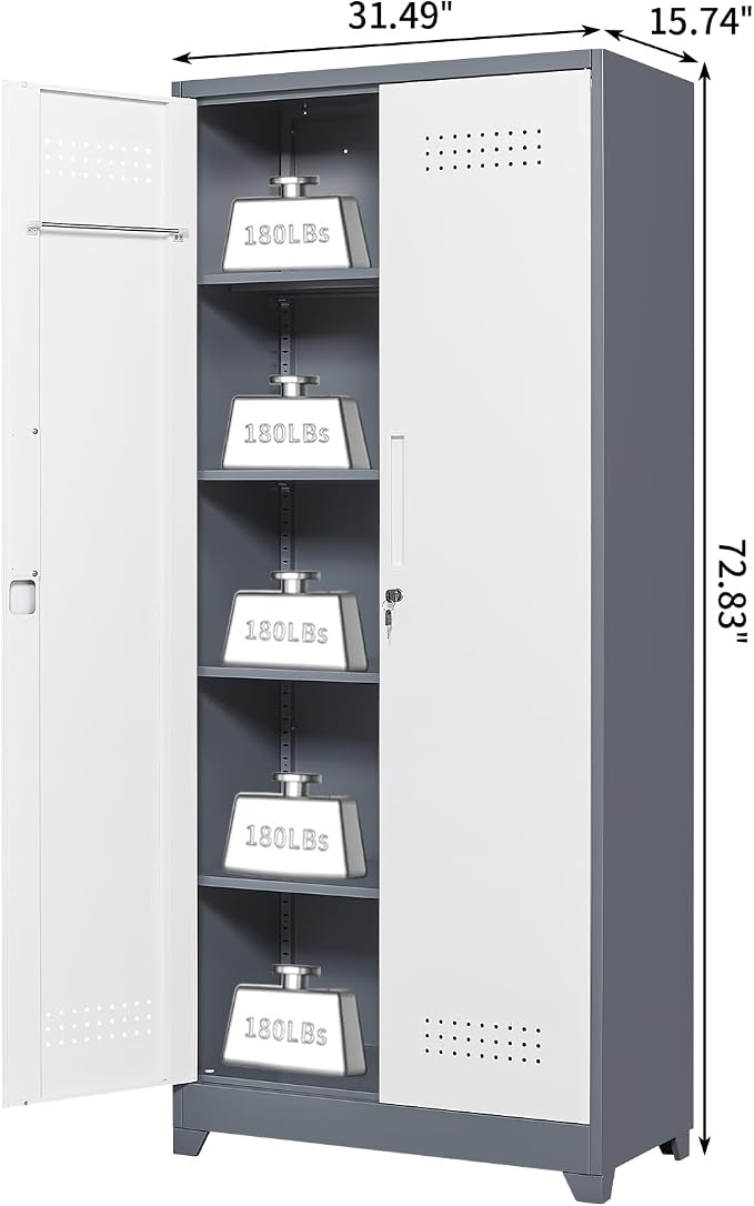 Broom Storage Cabinet, Metal Cabinet - Image 3