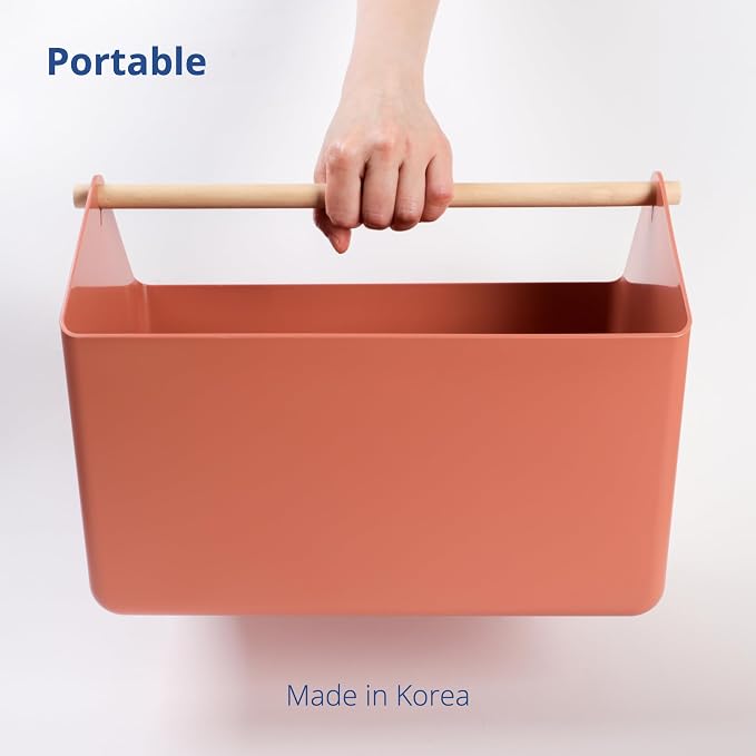 BLUE GINKGO Large Storage Basket – Plastic Caddy - Image 5