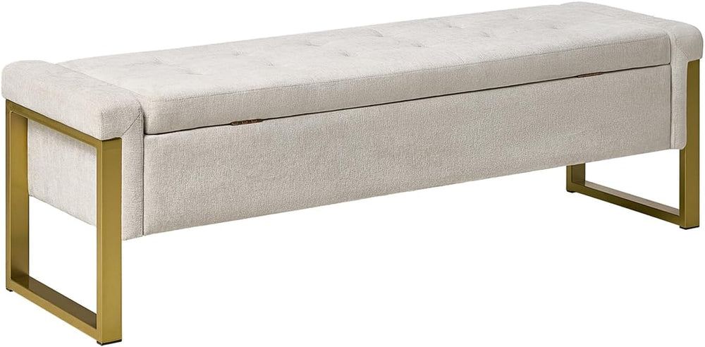 EcoHarbor Living Modern Storage Ottoman Bedroom Bench, End of Bed Bench with ...