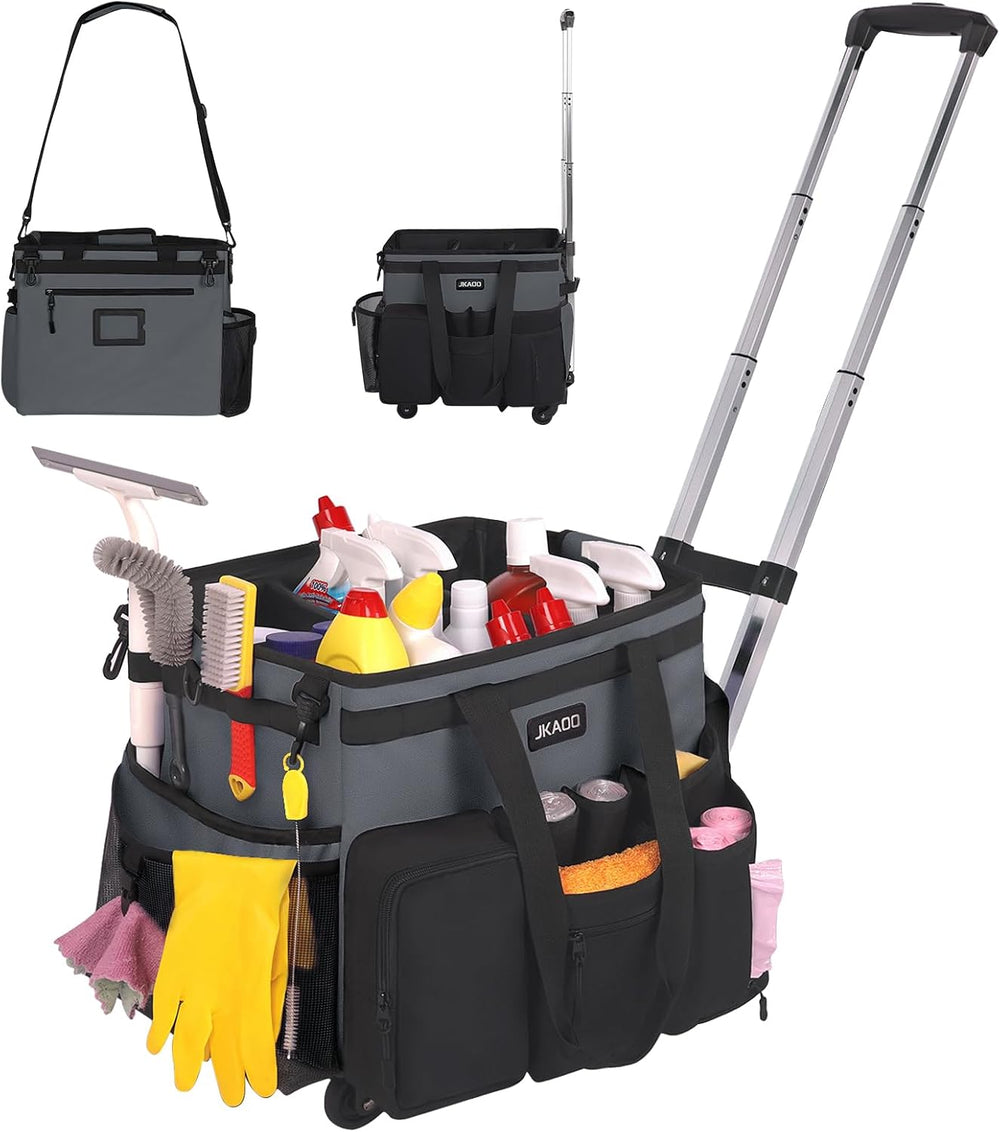 Large Rolling Cleaning Caddy Bag