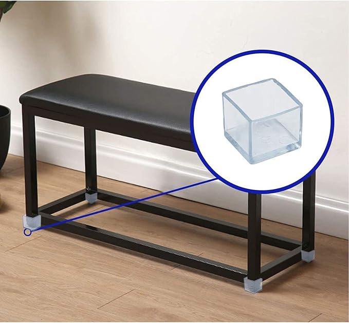 Still Awake 12 Pcs Transparent Square Anti-Slip Rubber Leg Tips Chair Leg Caps - Image 6