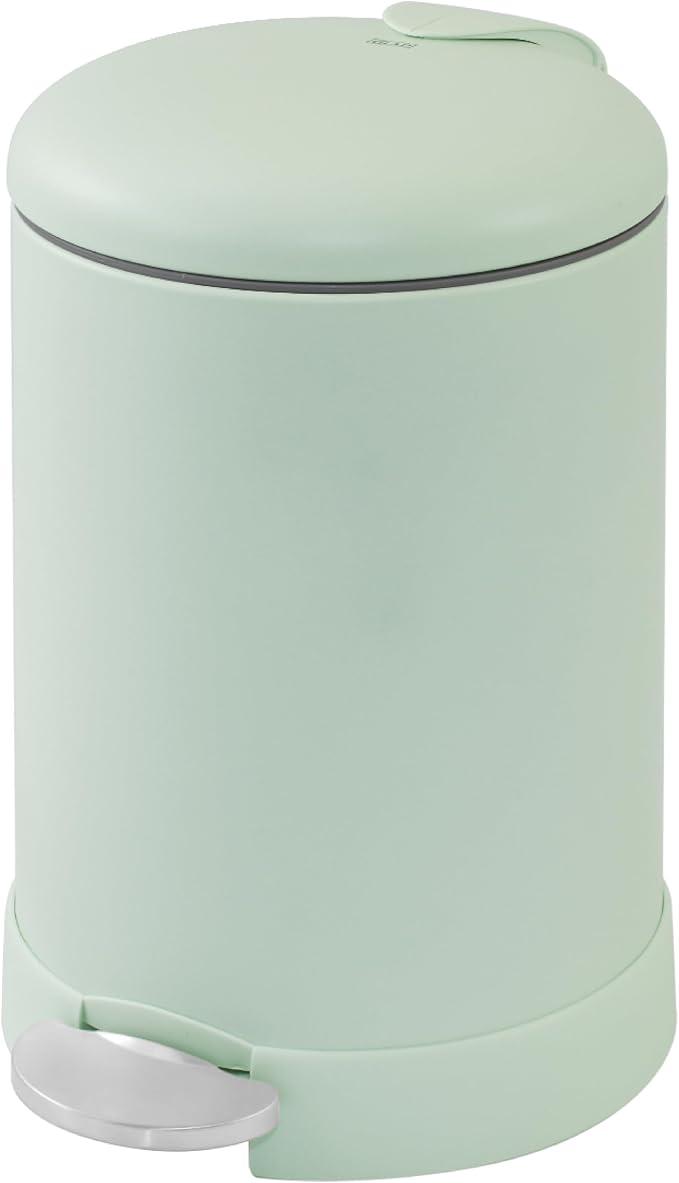 Glad Small Trash Can, 1.2 Gallon | Round Stainless Steel Garbage Bin by GladTrashFoodStorage