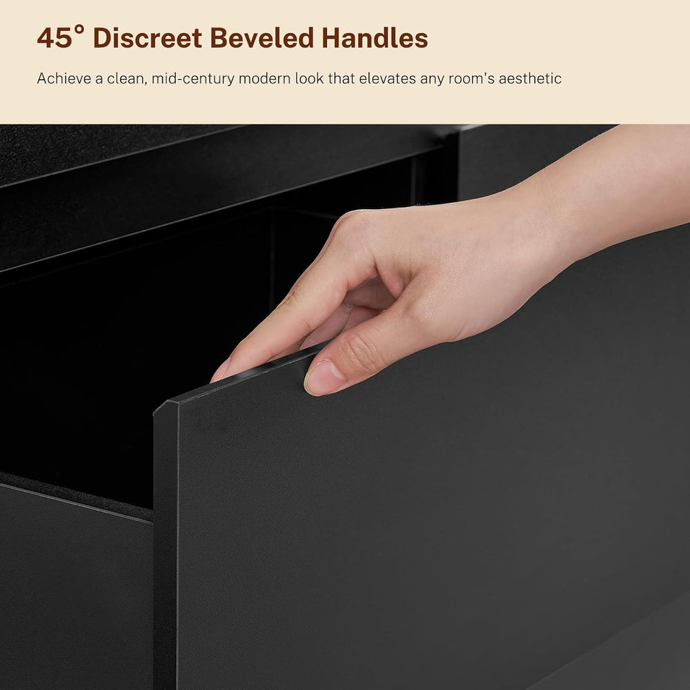 TEENFON 51.6" Tall Dresser for Bedroom, Black Dresser, 7 Drawer Dresser