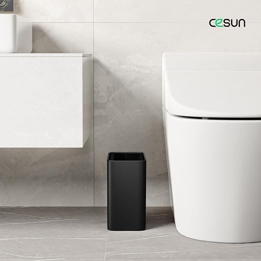 Cesun Small Bathroom Trash Can 2.1 Gallon Wastebasket, Modern Metal Garbage Can - Image 2