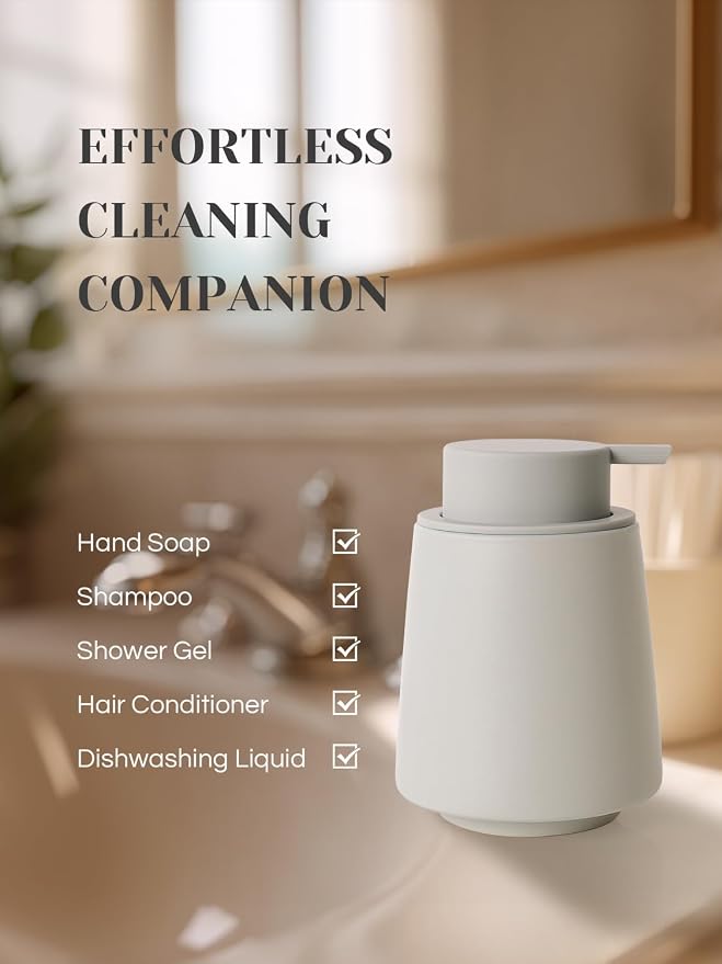 INGOFIN Ceramic Foaming Soap Dispenser -14 oz Foam Hand Soap Dispenser Bathroom - Image 7