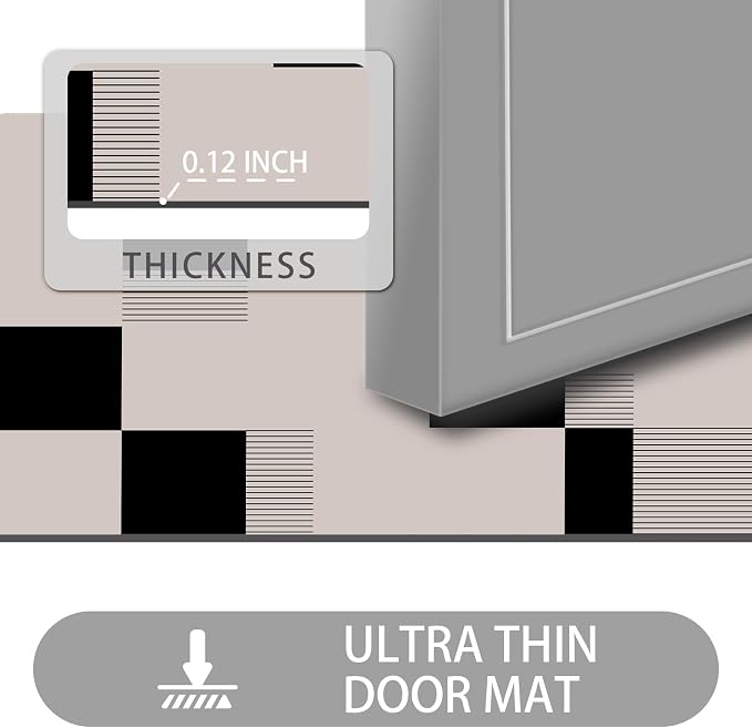 Ultra Thin Door Mat Indoor Entrance, 1/10 in Thin Door Mats - Image 2