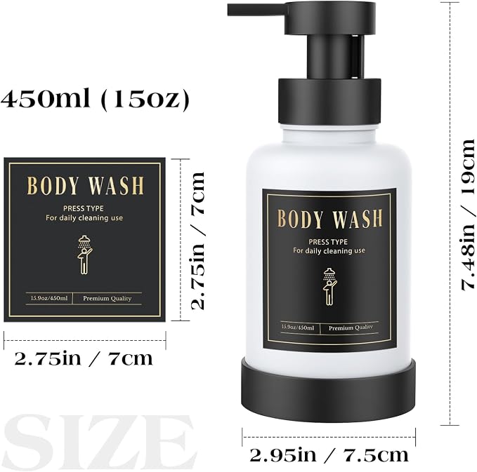 Luxspire Foaming Soap Dispenser, Glass Foam Pump Soap Dispenser, Non-Slip - Image 8