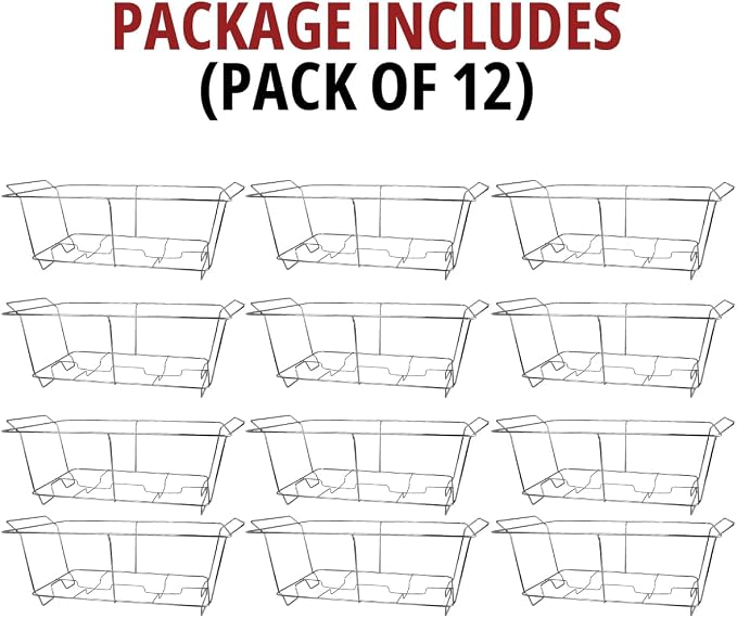12 Pack Chafing Wire Rack Buffet Stand Chrome Frame - Image 6