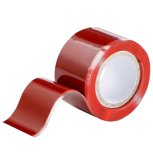 Self Fusing Silicone Tape 1 in x 5' Red Waterproof Rubber Leak Proof Sealing by PackYard