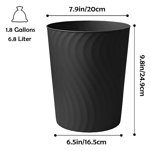 YGJT Small Trash Can, 3 Pack 1.8 Gallons Bathroom Trash Can, Slim Waste Basket - Image 6