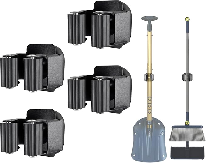 Upgraded Magnetic Broom and Mop Holder Wall Mount, Space-Saving Heavy Duty No by MagitcSee
