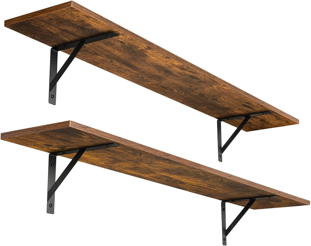 DINZI LVJ Long Wall Shelves, 47.3Inch Wooden Floating Shelves with Brackets