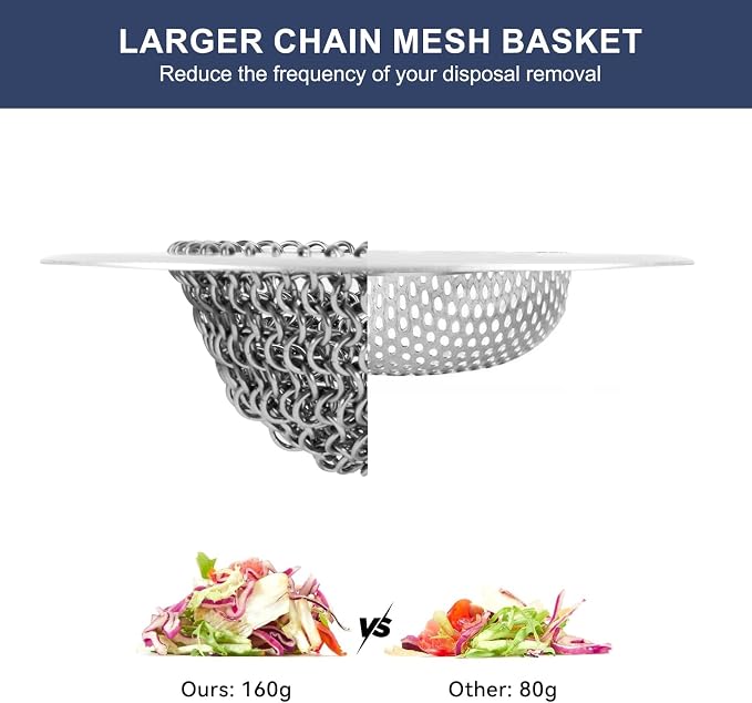 Sink Drain Strainer Kitchen Mesh Sink Strainer, Reversible Easy Clean Stainless - Image 3