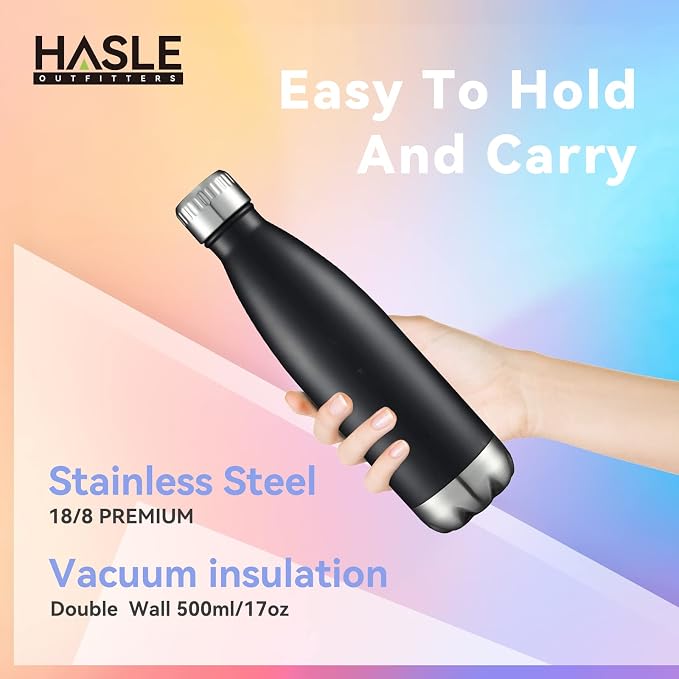 HASLE OUTFITTERS 17oz Stainless Steel Water Bottles Bulk, Vacuum Insulated - Image 3