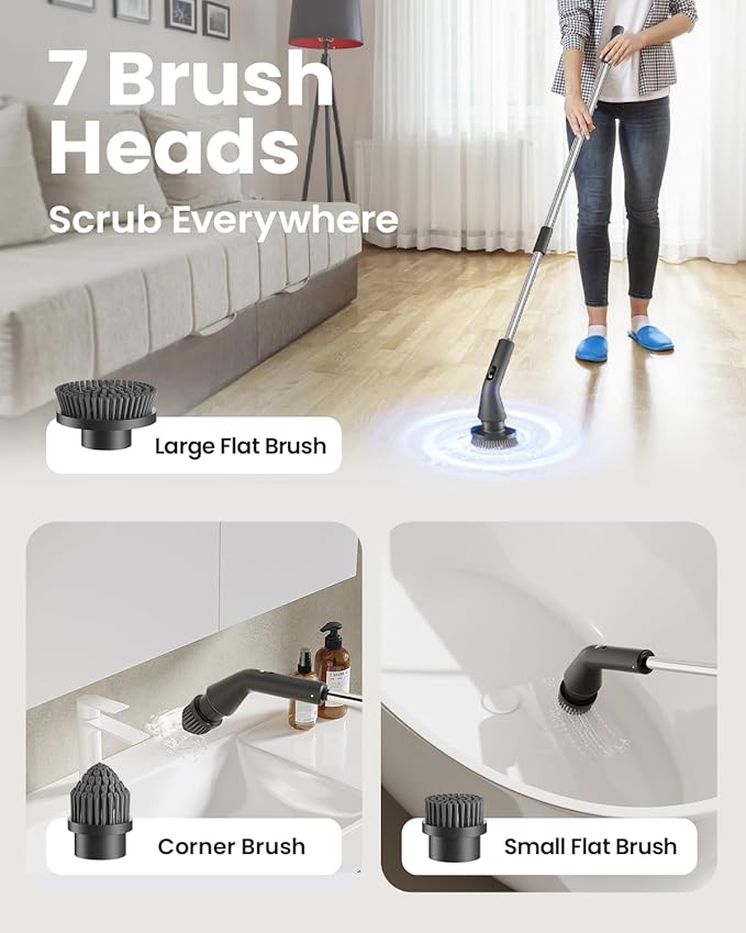 Electric Spin Scrubber, 2025 New Cordless Cleaning Brush - Image 4