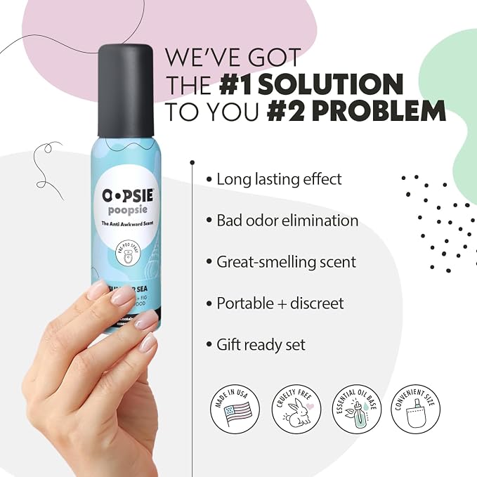 OOPSIE POOPSIE - Summer Sea - Before & After You Go Toilet Spray 2oz - Portable - Image 2