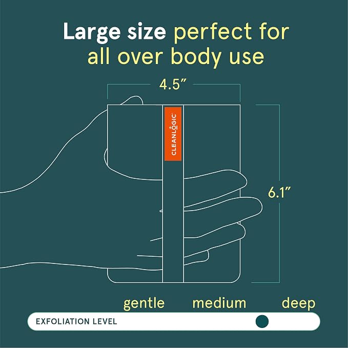 Cleanlogic Sport Exfoliating Body Scrubber, Large Exfoliator Tool - Image 3