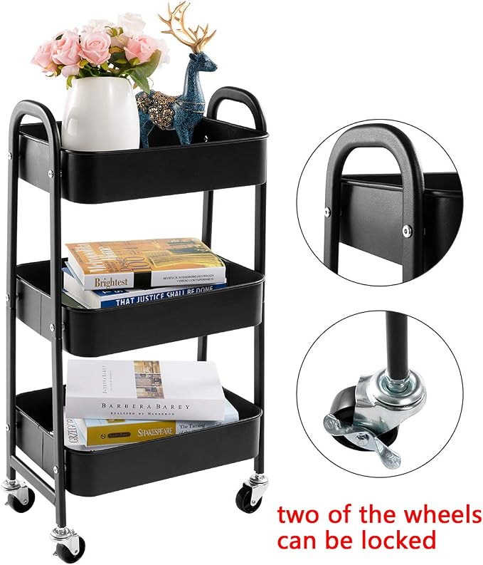 AGTEK Makeup Cart, Movable Rolling Organizer Cart - Image 4