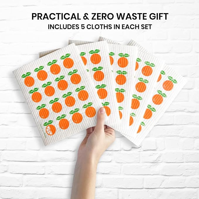 Nordhus Design Swedish Dishcloths, 5 Pack Oranges, Made in Sweden - Image 6