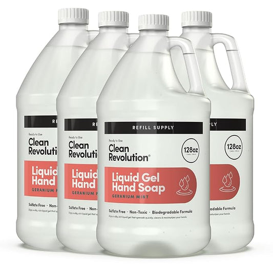 Clean Revolution Liquid Gel Hand Soap, Silky Rich Liquid, Quick Lather by CleanRevolution