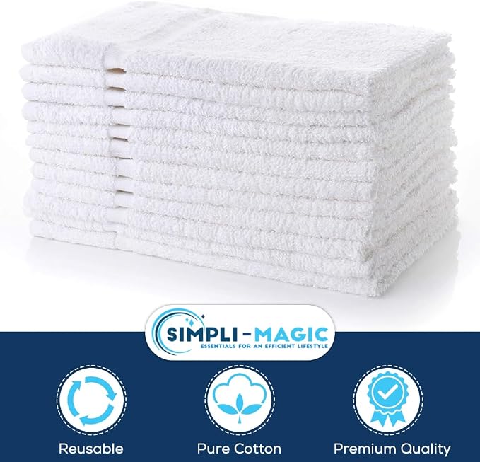 Simpli-Magic 79251 White Hand Towels, 12 Pack - Image 4