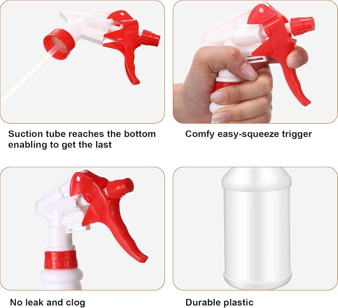 Eccliy 12 Pcs 16 Oz Plastic Spray Bottle, Adjustable Empty Reusable Sprayer - Image 4