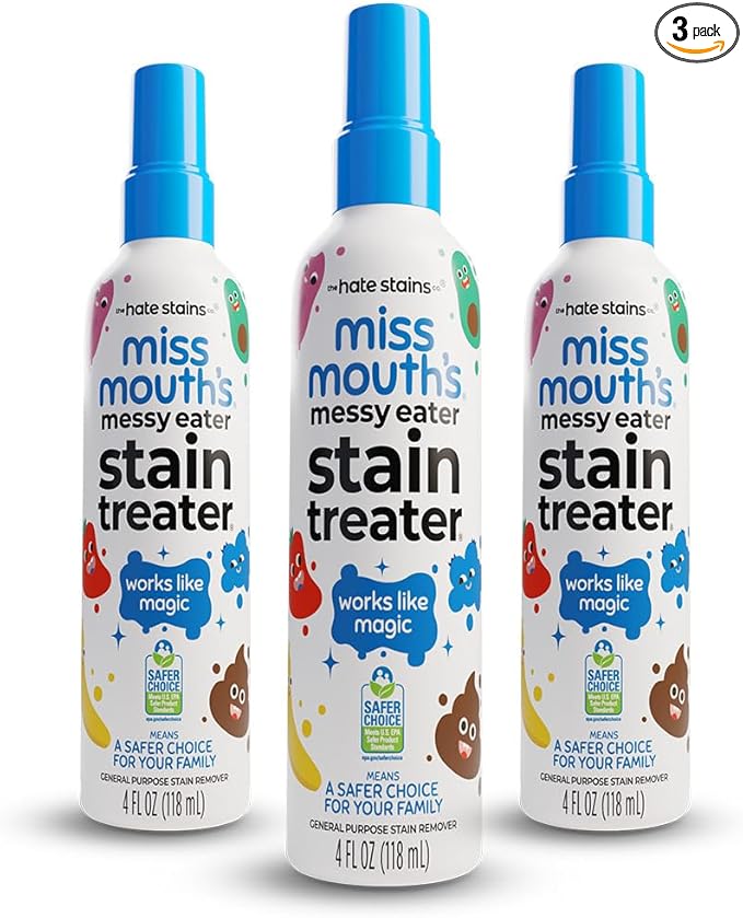 Miss Mouth's Messy Eater Stain Treater Spray - 4oz 3 Pack Stain Remover - by TheHateStainsCo