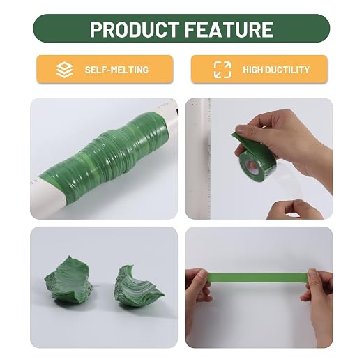Self Fusing Silicone Tape 4 Rolls 1 in x 10' Green Waterproof Rescue Tape - Image 4