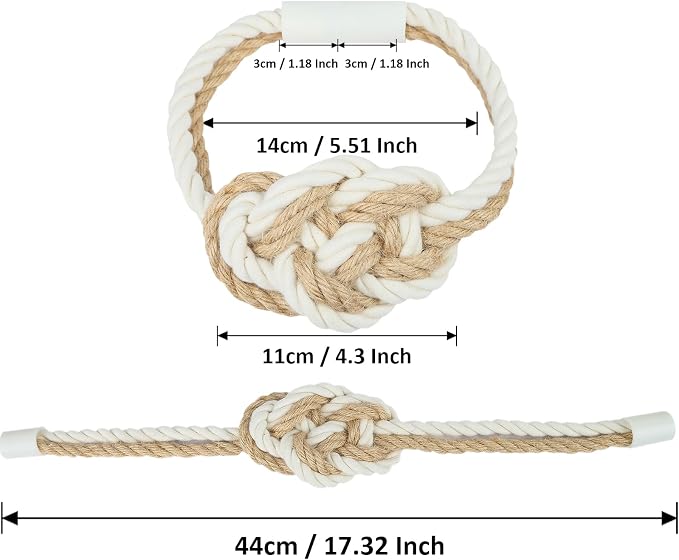 4 Pack Natural Jute Magnetic Curtain Tiebacks, Boho Rustic Style Decorative - Image 2