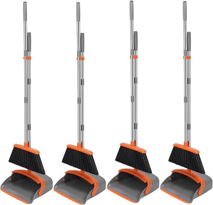 NACENA Broom and Dustpan Set, 52-in Long Adjustable Handle Broom Dustpan Combo by NACENA