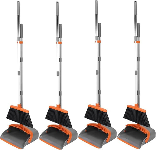 NACENA Broom and Dustpan Set, 52-in Long Adjustable Handle Broom Dustpan Combo by NACENA