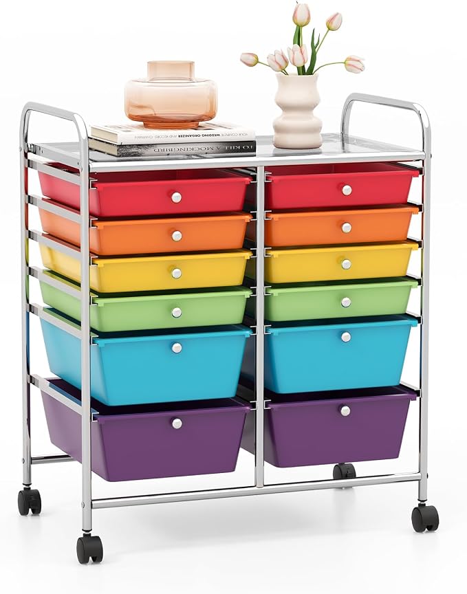 GOFLAME 12-Drawer Rolling Storage Cart, Mobile Utility Cart by GOFLAME