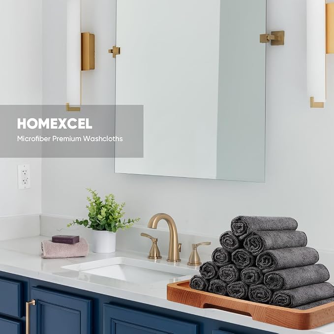 HOMEXCEL Microfiber Washcloths 12 Pack, Highly Absorbent and Soft Face Towel - Image 5