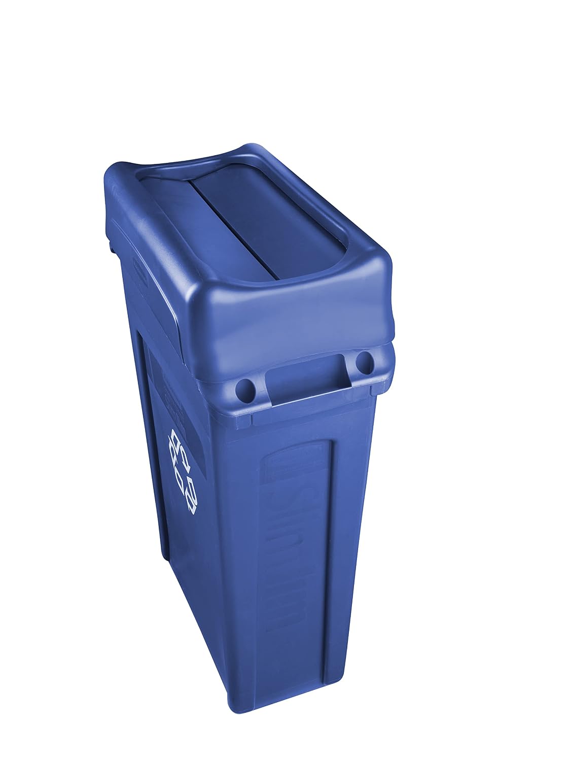 Rubbermaid Commercial Products Slim Jim Trash Can Swing Lid, Blue, Plastic, Compatible with 23 Gallon Slim Jim Containers/Garbage Cans