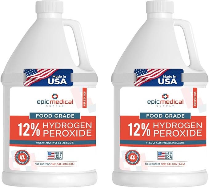 12% Food Grade Hydrogen Peroxide – Ultra-Concentrated H2O2 Peroxide Cleaner – 1 by EpicMedicalSupply