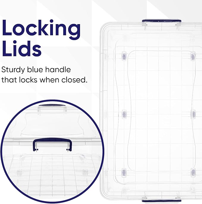 Superio Storage Bins with Lids, Stackable Totes, BPA Free, Odor Free, Organizer - Image 4