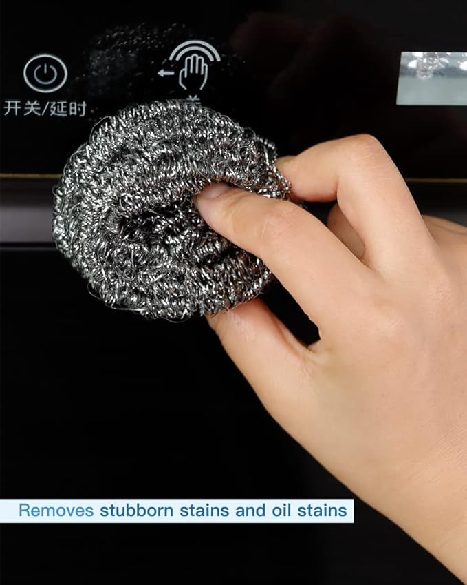 12Pcs Steel Wool Scrubber Pads for Cleaning Dishes, Sinks - Image 5