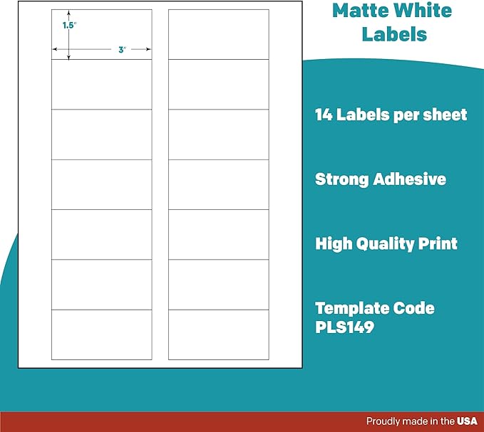 Premium Label Supply White Sticker Bottle Labels – 3" x 1.5" – Laser/Inkjet - Image 4